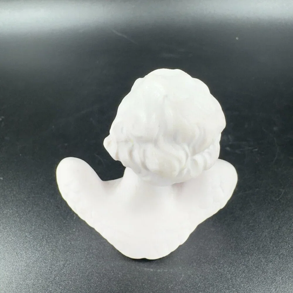 Orlik Germany Bisque Angel Bust Figurine Fine Porcelain Pale Pink Figure Vintage